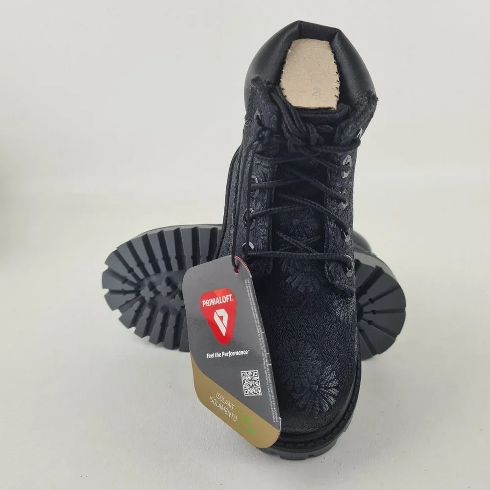 Timberland 6 IN Classic Toddler Boots Black Floral Leather - Picture 10 of 12